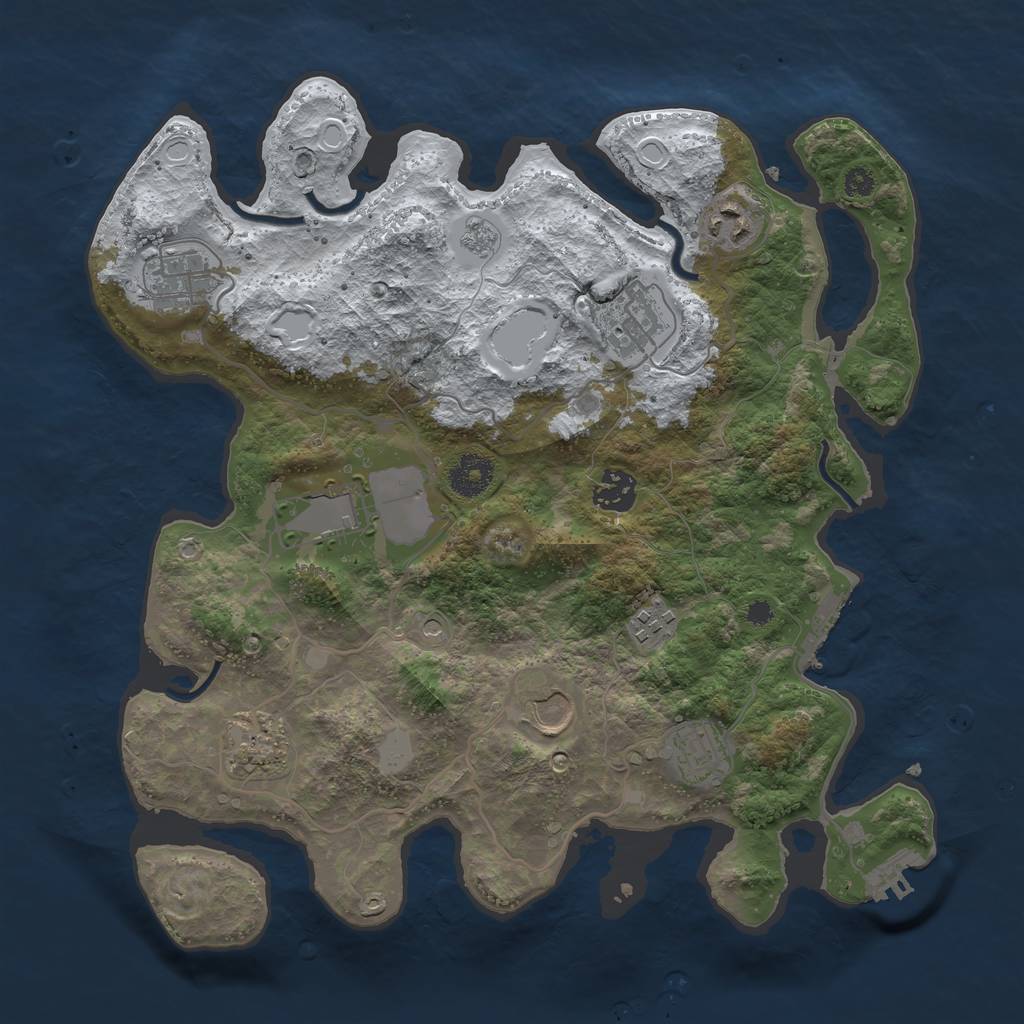 Rust Map: Procedural Map, Size: 3500, Seed: 1218988762, 18 Monuments