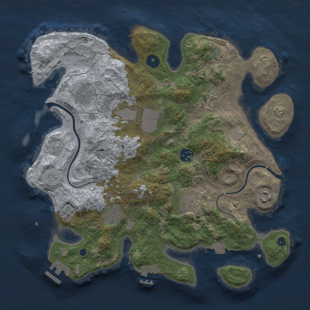 Rust Map: Procedural Map, Size: 3500, Seed: 180890641, 14 Monuments