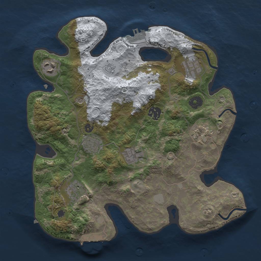 Rust Map: Procedural Map, Size: 3000, Seed: 626884792, 16 Monuments