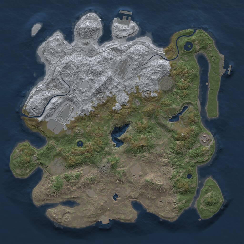 Rust Map: Procedural Map, Size: 4000, Seed: 86607047, 13 Monuments