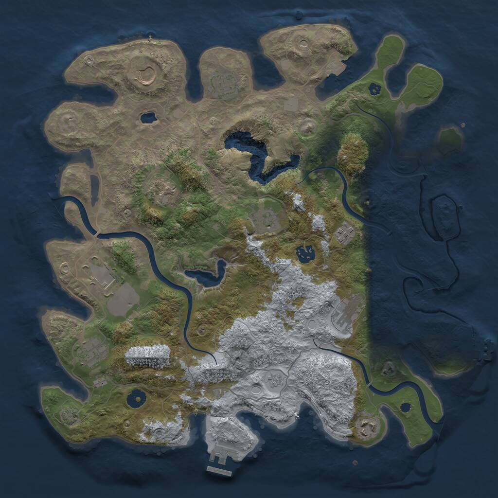 Rust Map: Procedural Map, Size: 4000, Seed: 26041970, 16 Monuments