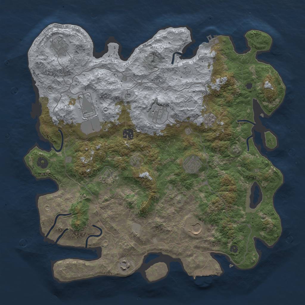Rust Map: Procedural Map, Size: 4000, Seed: 1472434045, 16 Monuments