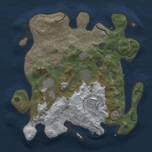Thumbnail Rust Map: Procedural Map, Size: 3500, Seed: 9735, 17 Monuments