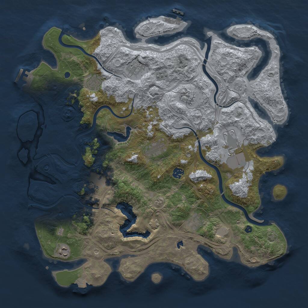 Rust Map: Procedural Map, Size: 4250, Seed: 323433, 16 Monuments