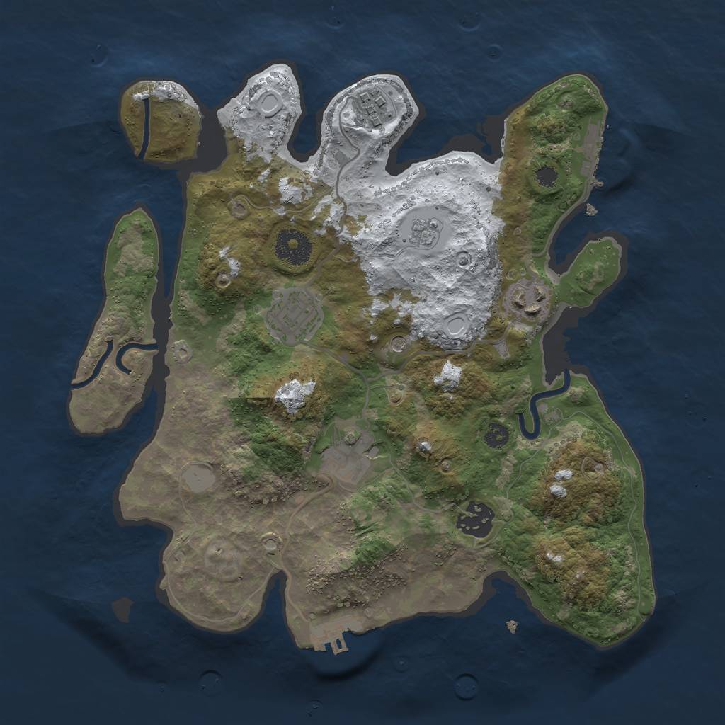 Rust Map: Procedural Map, Size: 3000, Seed: 1801565266, 14 Monuments