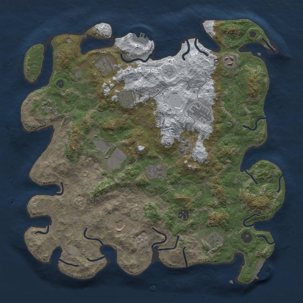 Rust Map: Procedural Map, Size: 4000, Seed: 1047418137, 20 Monuments