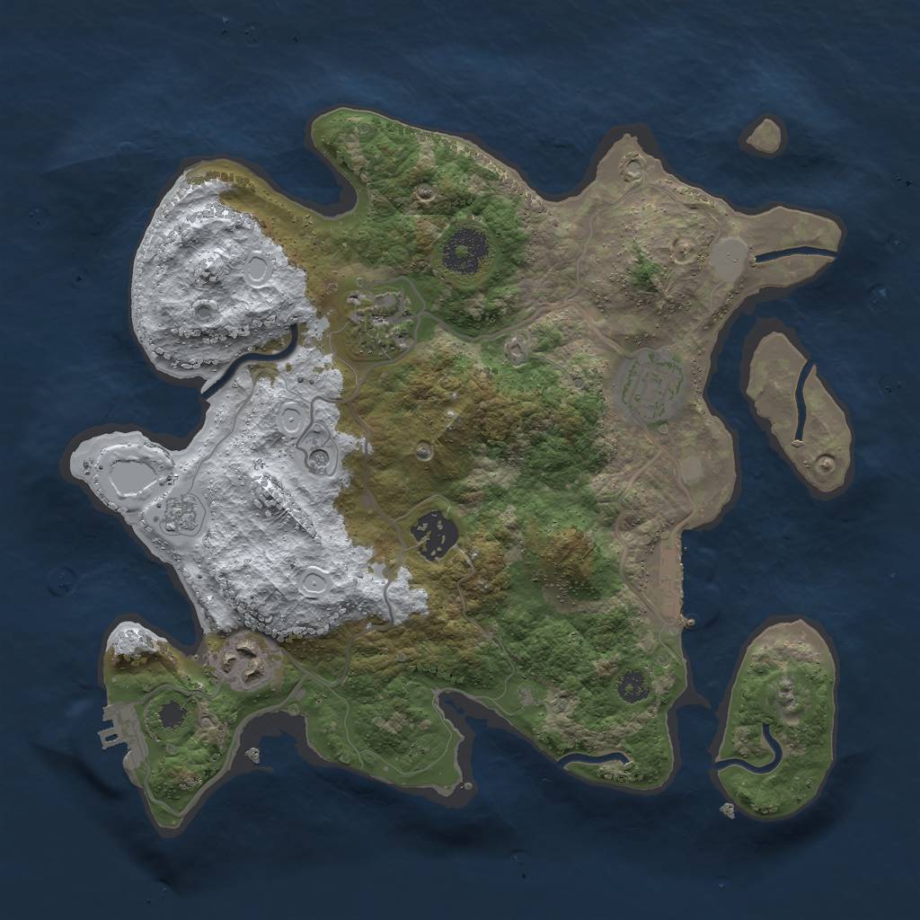 Rust Map: Procedural Map, Size: 3000, Seed: 1291722910, 13 Monuments