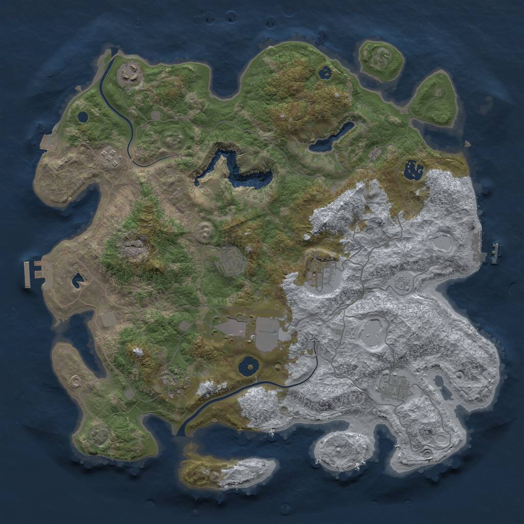 Rust Map: Procedural Map, Size: 4000, Seed: 1447398694, 14 Monuments