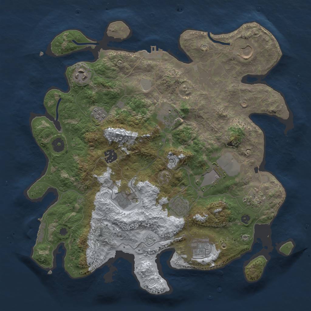 Rust Map: Procedural Map, Size: 3500, Seed: 1592483148, 19 Monuments
