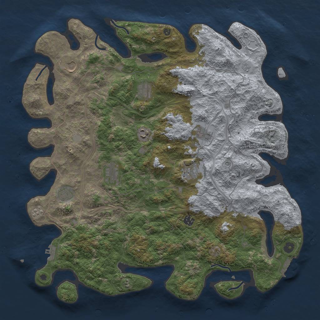 Rust Map: Procedural Map, Size: 4500, Seed: 19198606, 18 Monuments