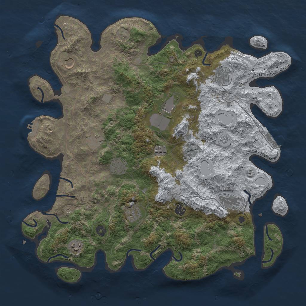 Rust Map: Procedural Map, Size: 4200, Seed: 1585018176, 19 Monuments