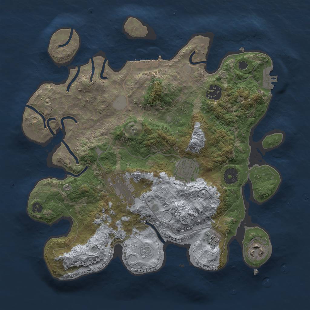 Rust Map: Procedural Map, Size: 3000, Seed: 1538417661, 13 Monuments