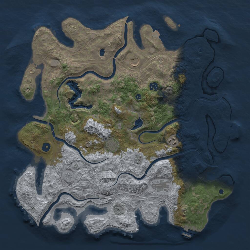 Rust Map: Procedural Map, Size: 4250, Seed: 1326038339, 12 Monuments