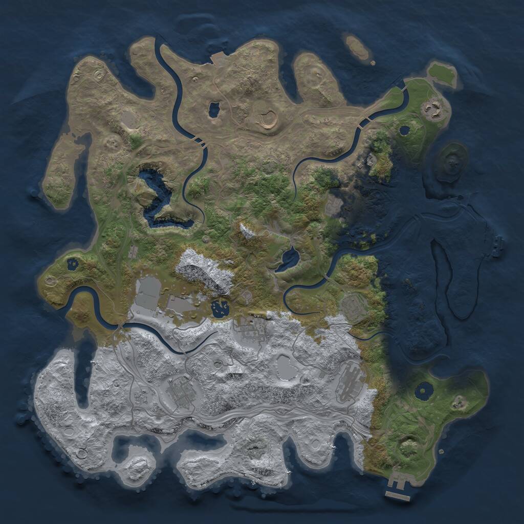 Rust Map: Procedural Map, Size: 4250, Seed: 1326038339, 16 Monuments
