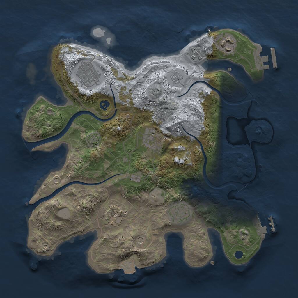 Rust Map: Procedural Map, Size: 3000, Seed: 79563, 12 Monuments