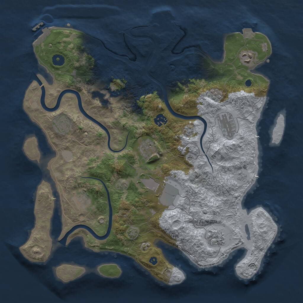 Rust Map: Procedural Map, Size: 3750, Seed: 1587640898, 16 Monuments