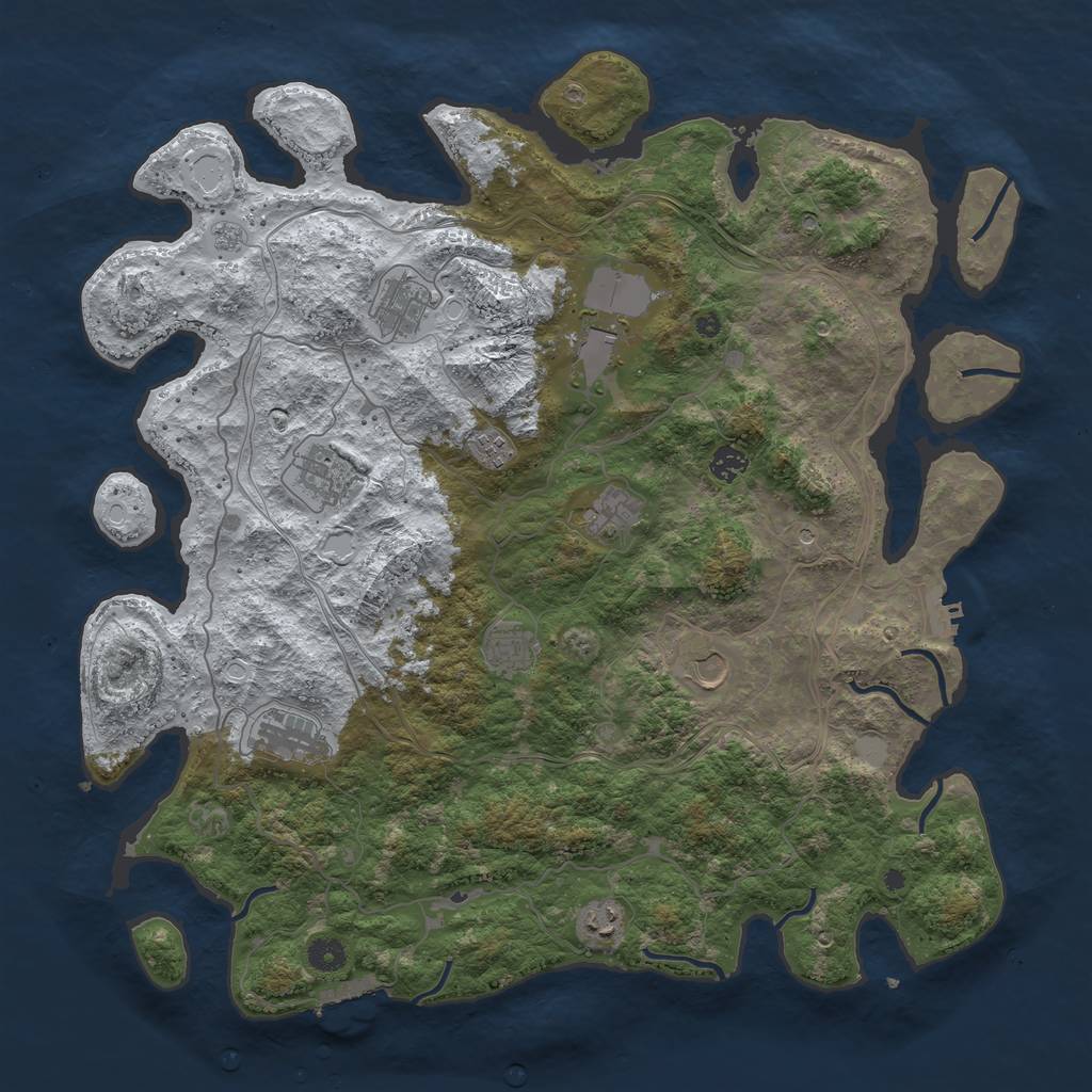 Rust Map: Procedural Map, Size: 4500, Seed: 567456167, 19 Monuments