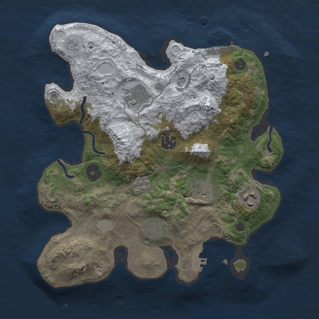 Rust Map: Procedural Map, Size: 3000, Seed: 687911179, 15 Monuments