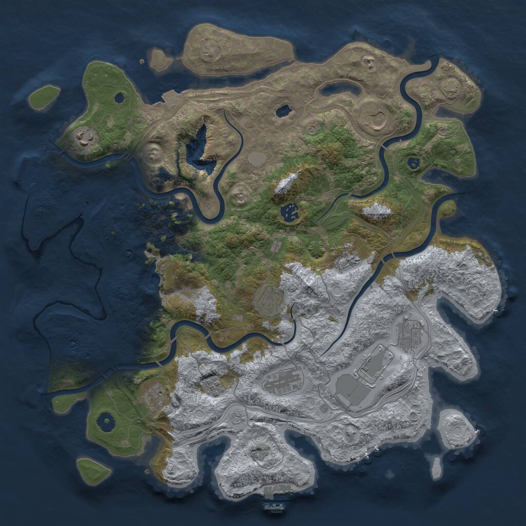 Rust Map: Procedural Map, Size: 4250, Seed: 1539968371, 16 Monuments