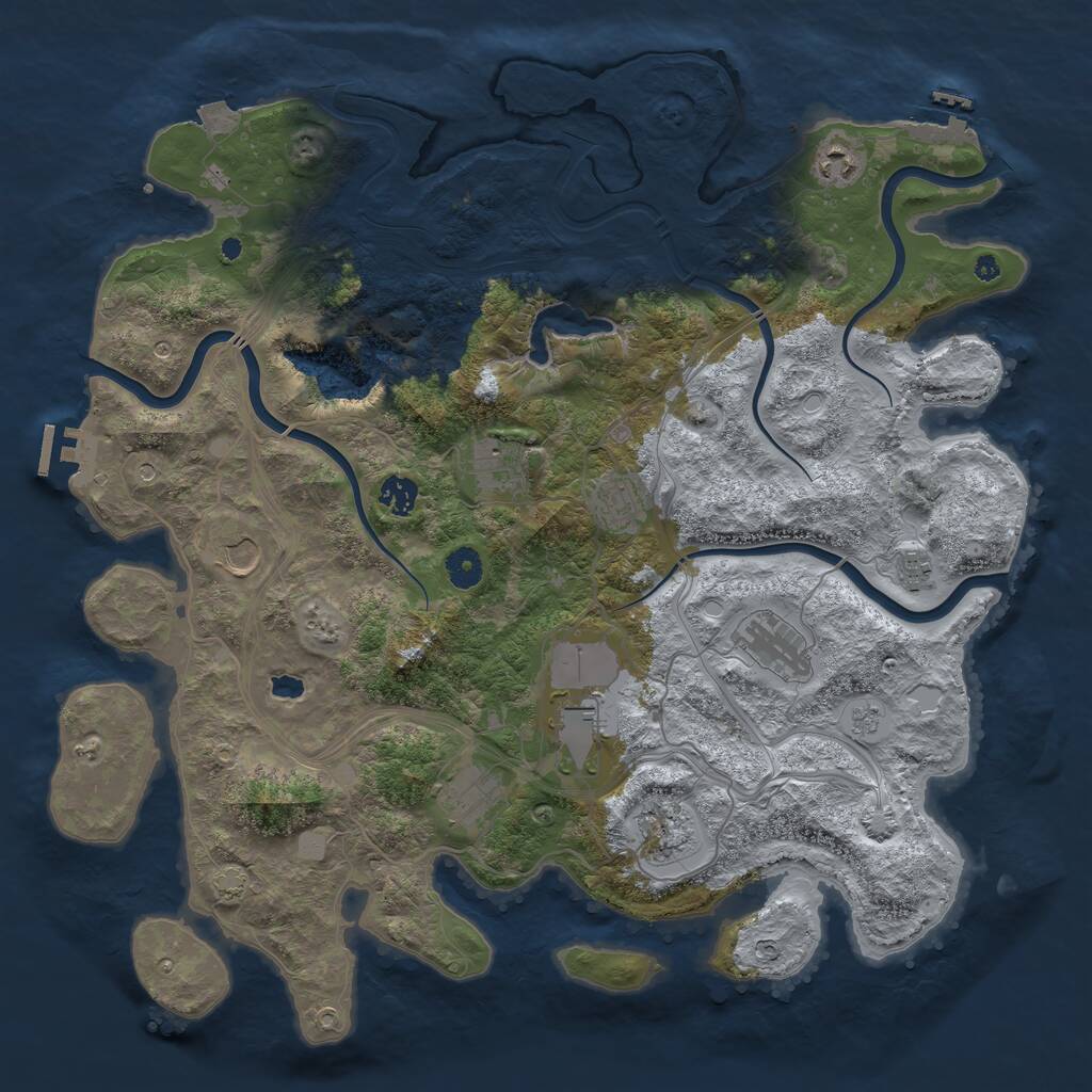 Rust Map: Procedural Map, Size: 4250, Seed: 7846322, 16 Monuments