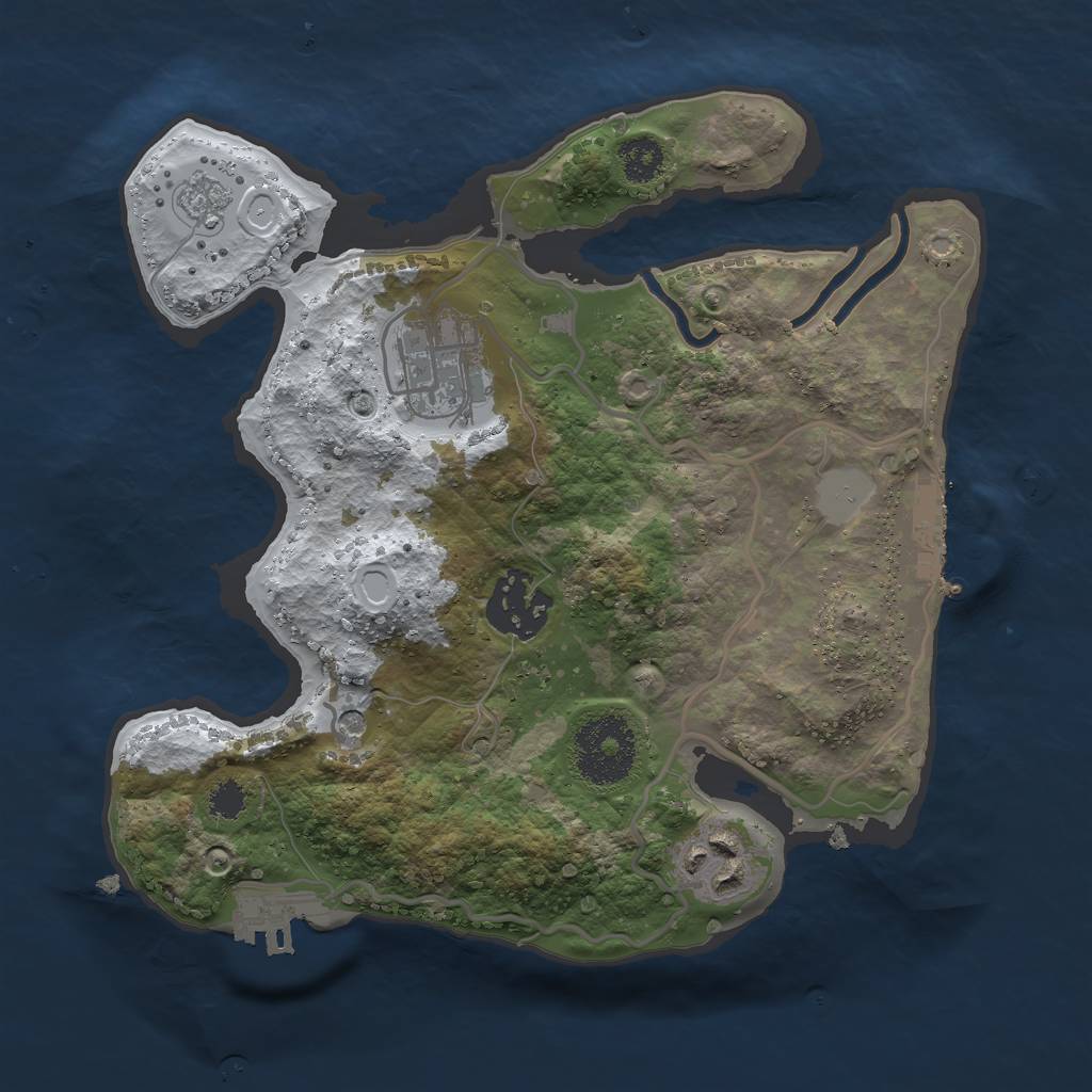 Rust Map: Procedural Map, Size: 2500, Seed: 512331, 12 Monuments