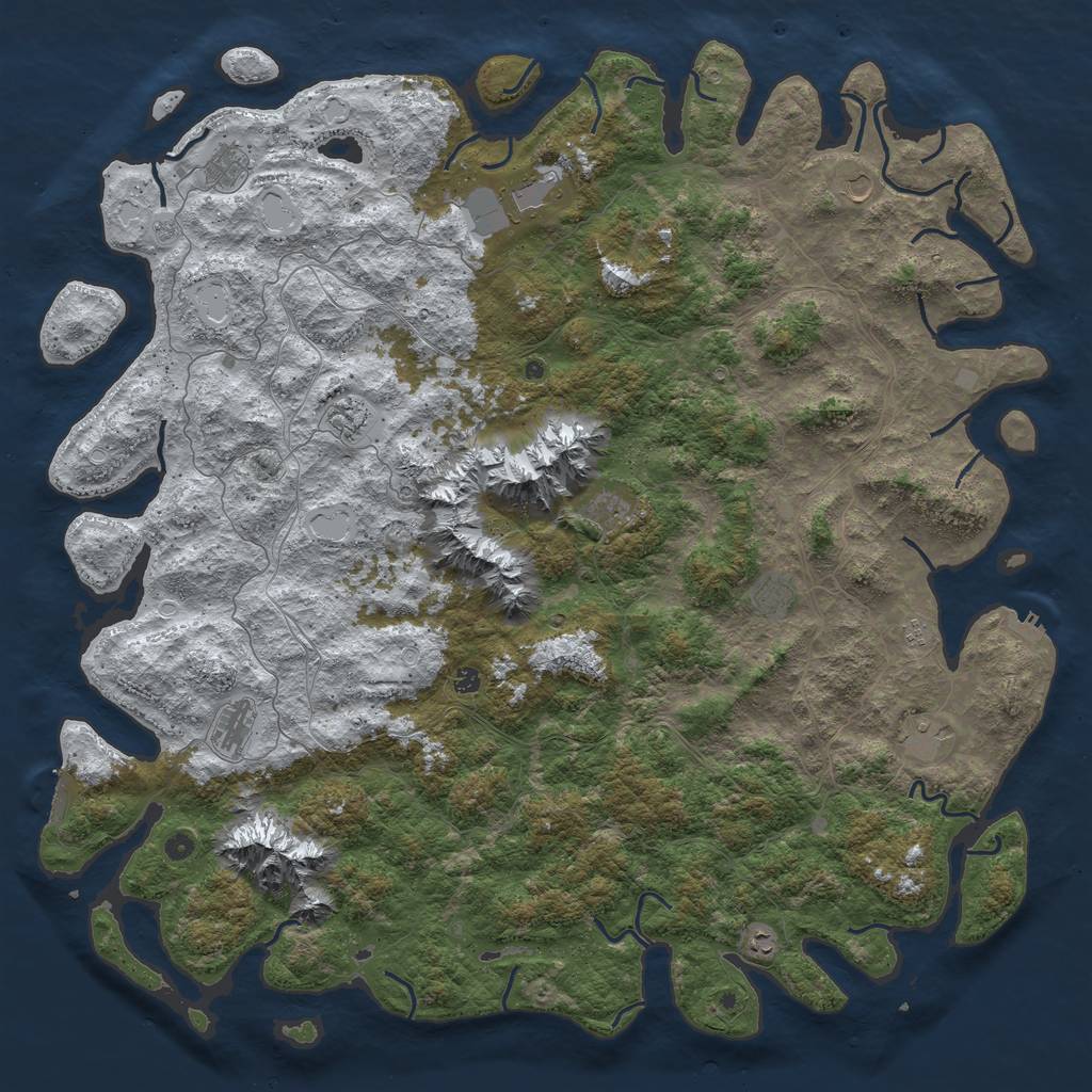 Rust Map: Procedural Map, Size: 6000, Seed: 1512581341, 20 Monuments