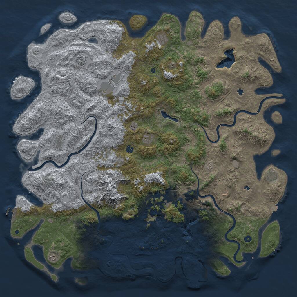 Rust Map: Procedural Map, Size: 6000, Seed: 1512581341, 17 Monuments