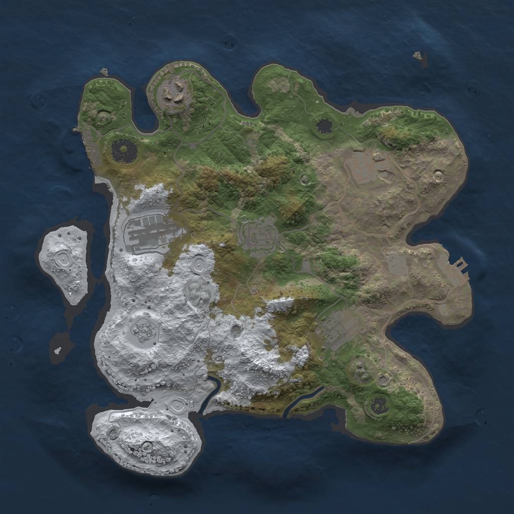 Rust Map: Procedural Map, Size: 3000, Seed: 302526402, 13 Monuments