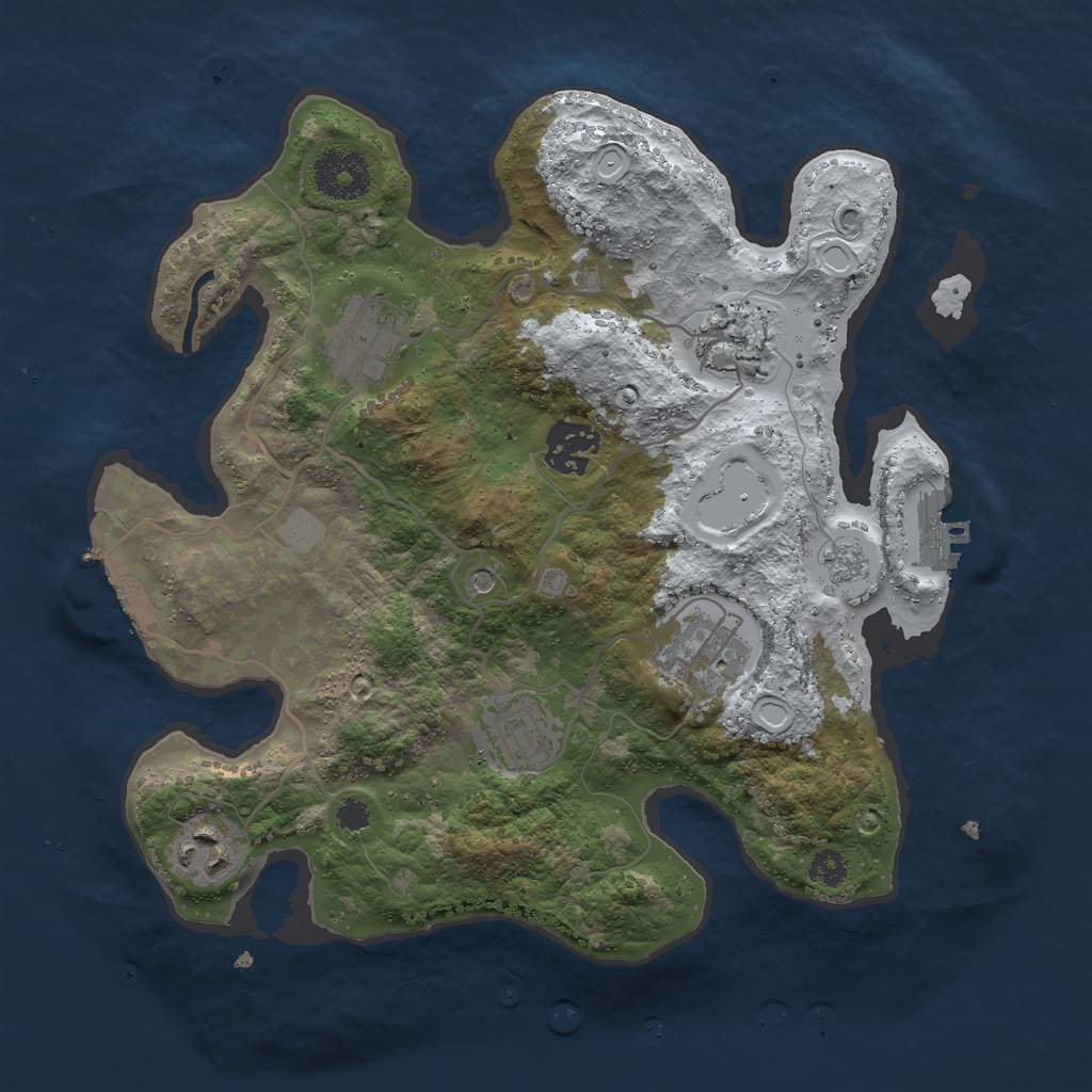 Rust Map: Procedural Map, Size: 3000, Seed: 1632576252, 15 Monuments