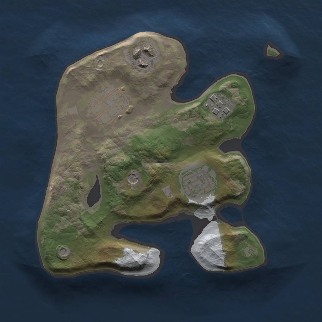 Rust Map: Barren, Size: 2000, Seed: 45677, 7 Monuments