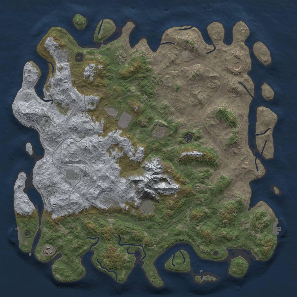 Rust Map: Procedural Map, Size: 5000, Seed: 17041986, 20 Monuments