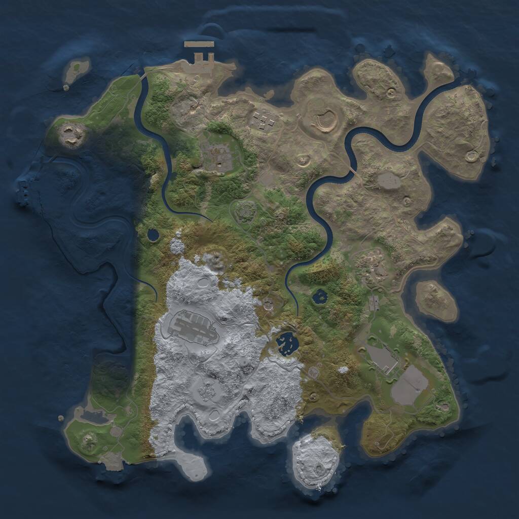 Rust Map: Procedural Map, Size: 3500, Seed: 1632514728, 14 Monuments