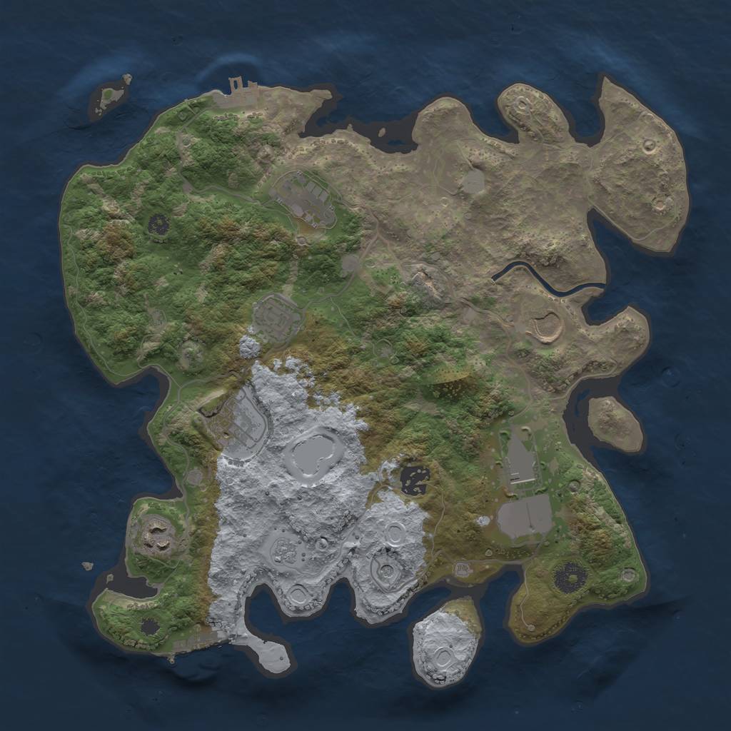 Rust Map: Procedural Map, Size: 3500, Seed: 1632514728, 16 Monuments