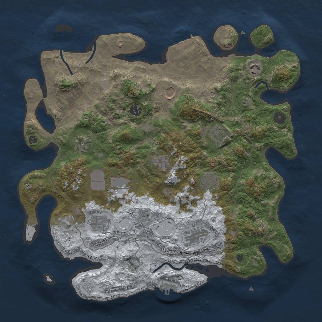 Rust Map: Procedural Map, Size: 4000, Seed: 223712, 20 Monuments