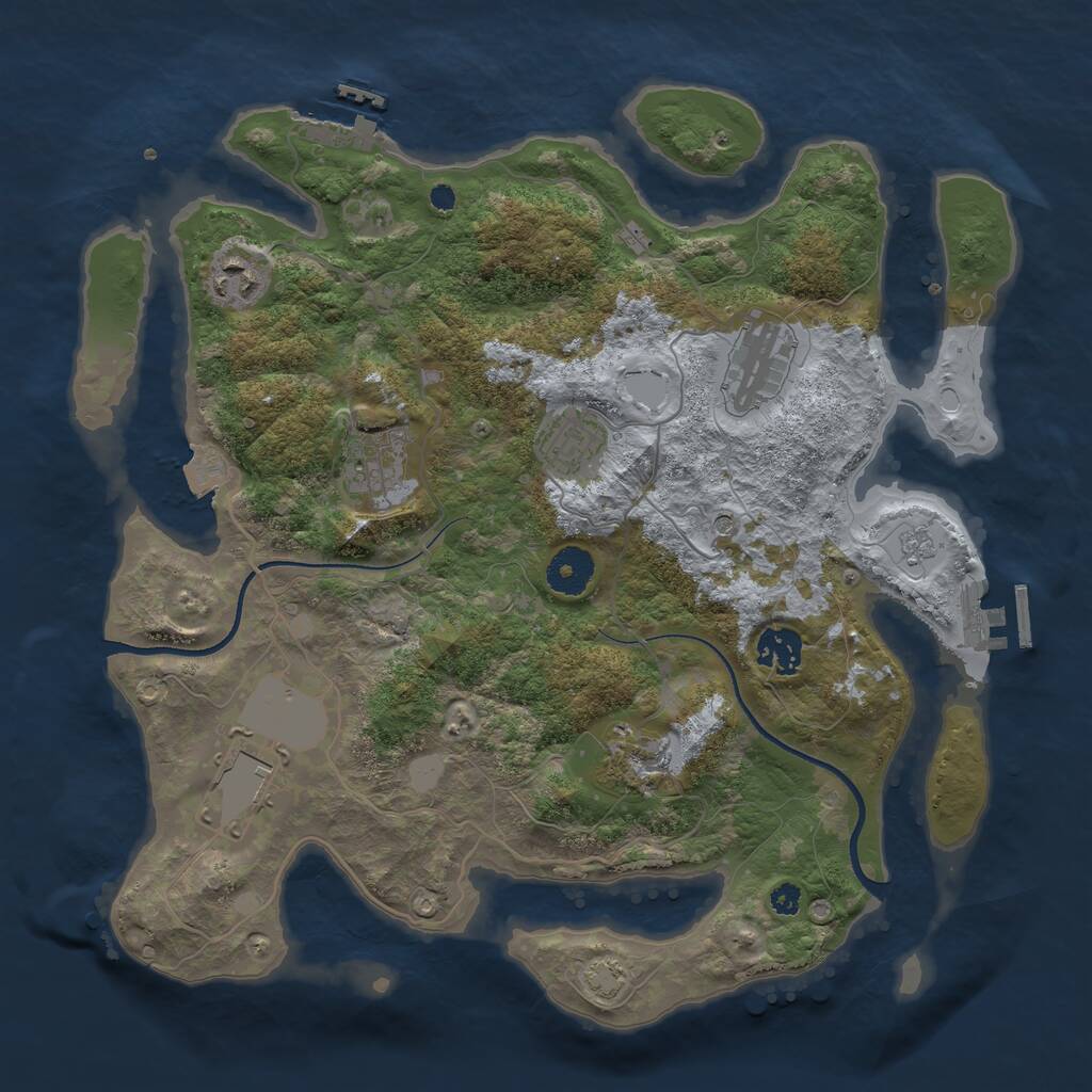 Rust Map: Procedural Map, Size: 3500, Seed: 765432, 13 Monuments