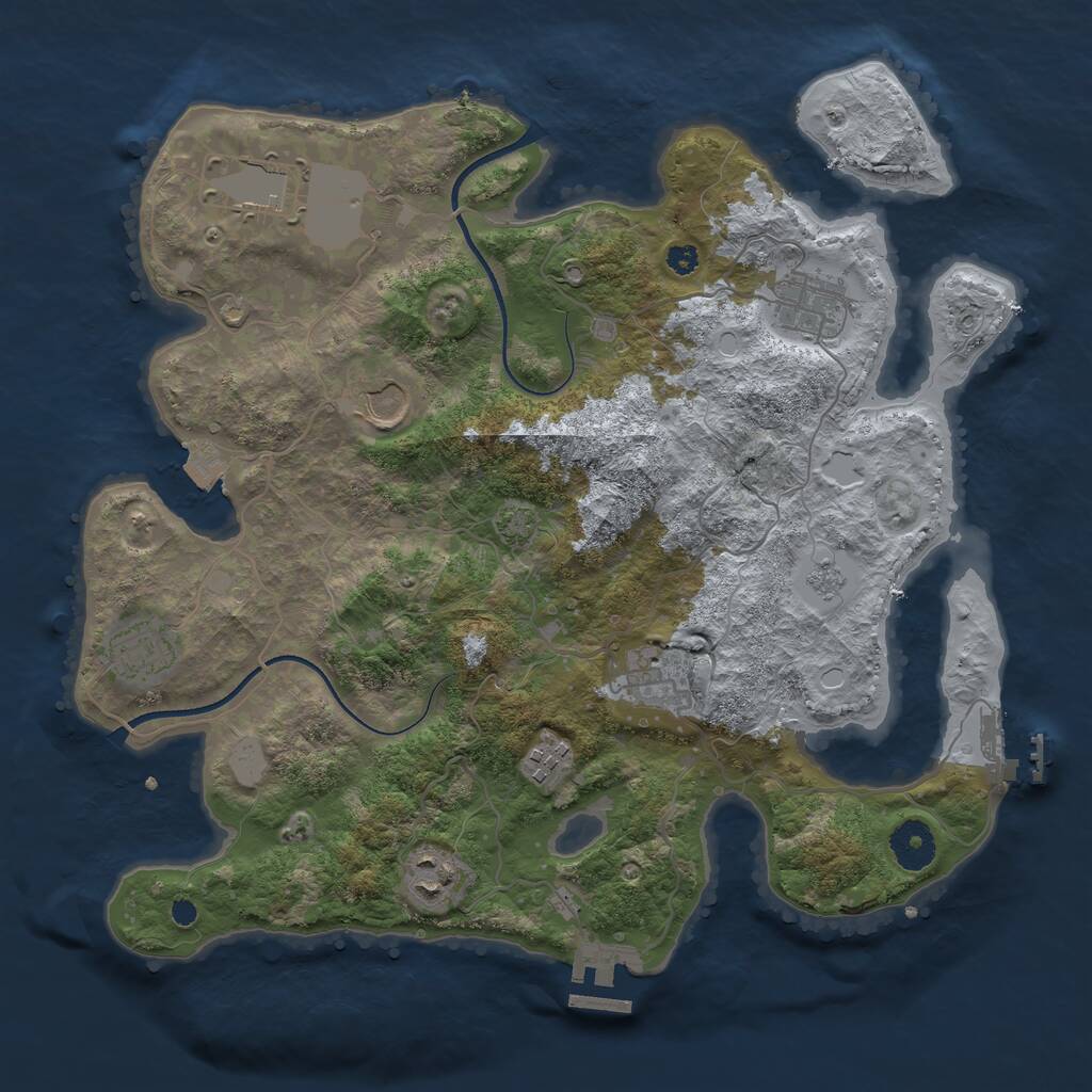Rust Map: Procedural Map, Size: 3500, Seed: 1730899819, 12 Monuments