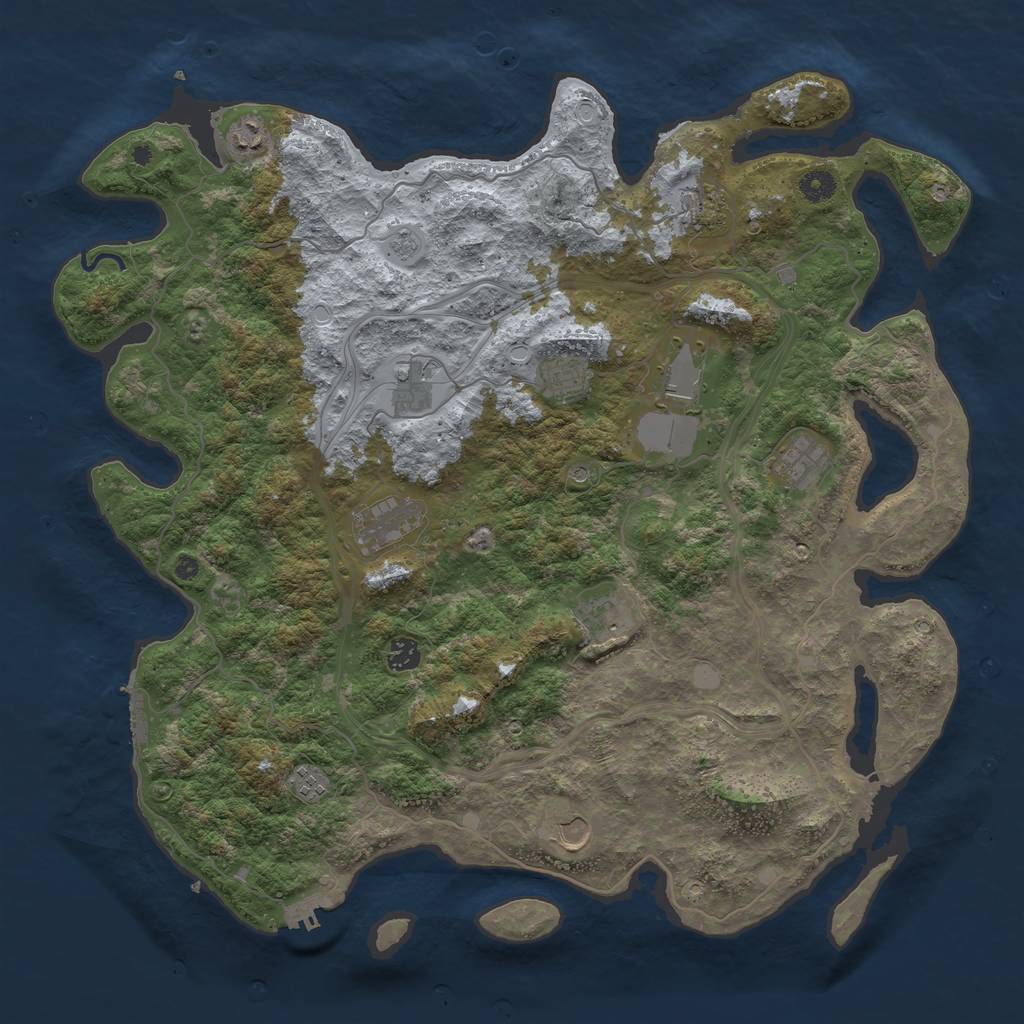 Rust Map: Procedural Map, Size: 4500, Seed: 1899199974, 20 Monuments