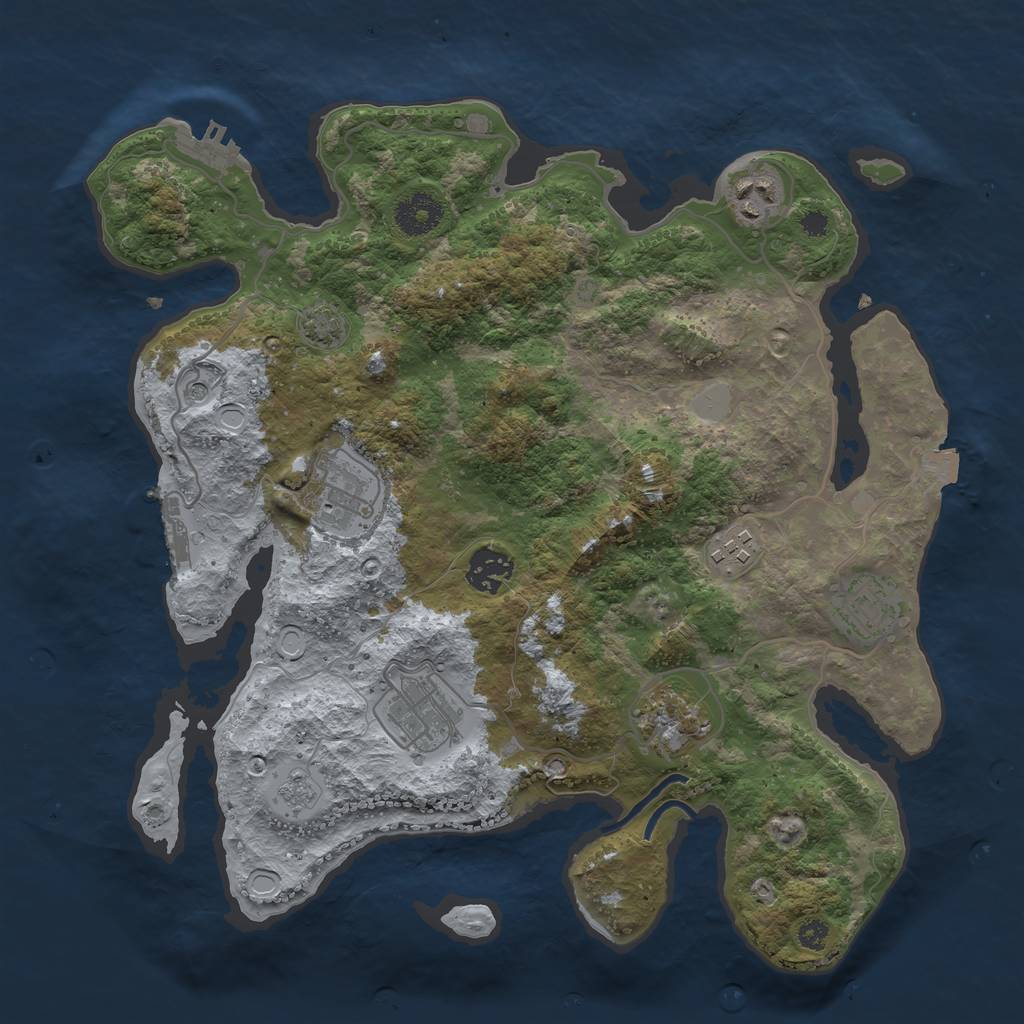 Rust Map: Procedural Map, Size: 3412, Seed: 453453, 15 Monuments