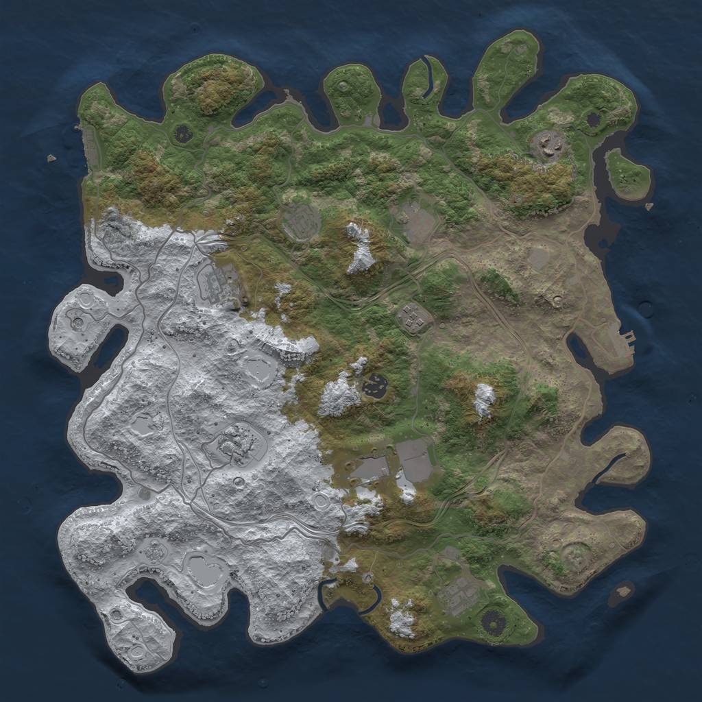 Rust Map: Procedural Map, Size: 4250, Seed: 1754161349, 18 Monuments