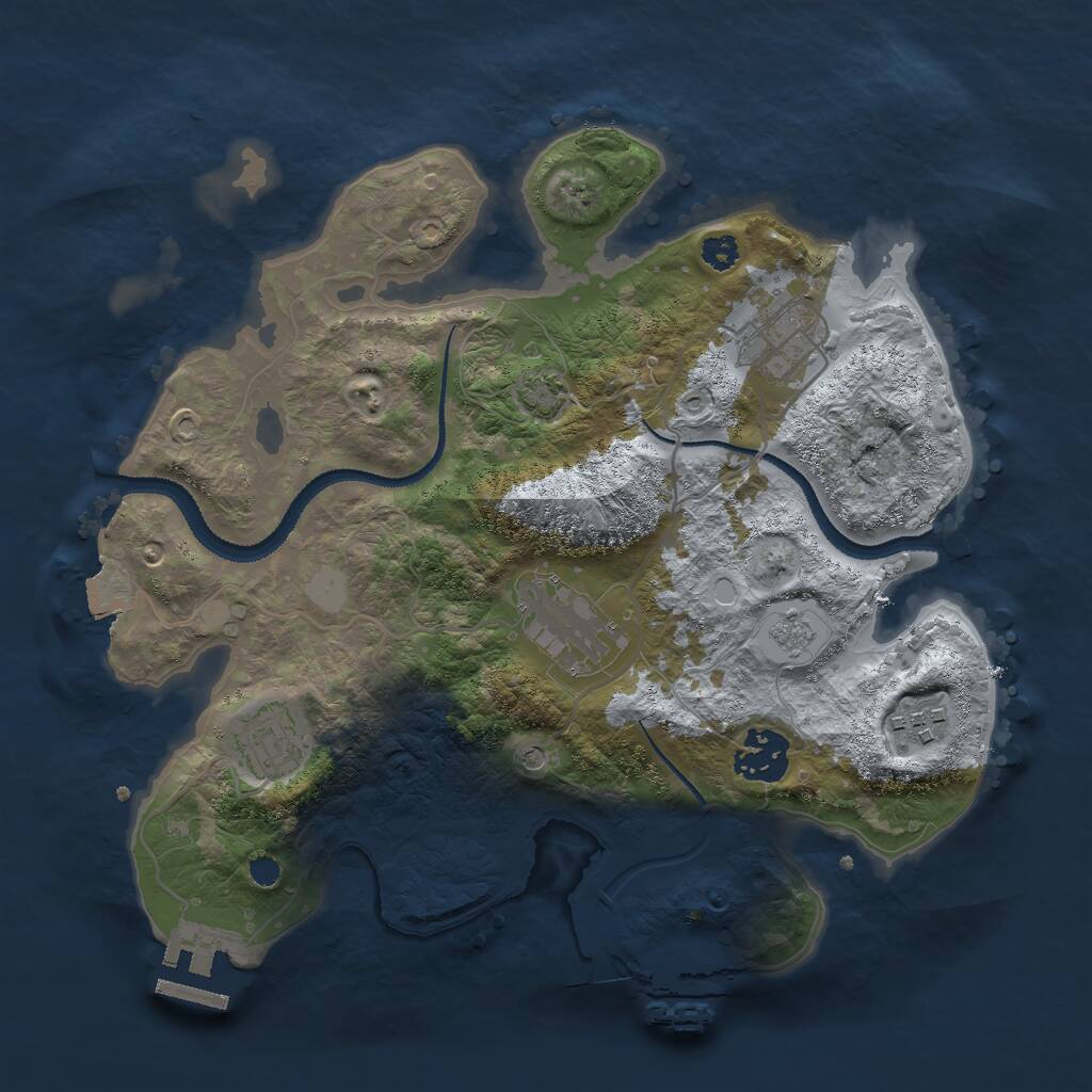Rust Map: Procedural Map, Size: 3000, Seed: 705232, 11 Monuments