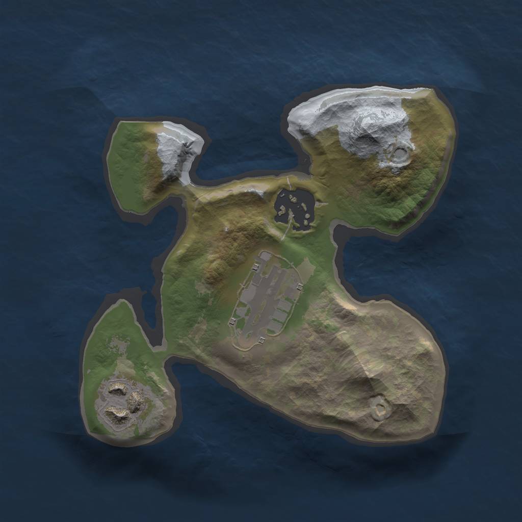 Rust Map: Barren, Size: 1800, Seed: 5, 5 Monuments