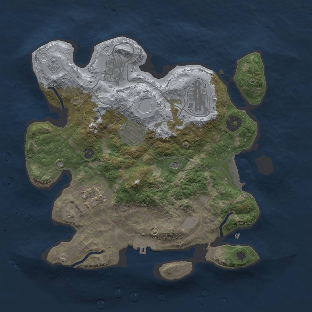 Rust Map: Procedural Map, Size: 3000, Seed: 241888, 11 Monuments