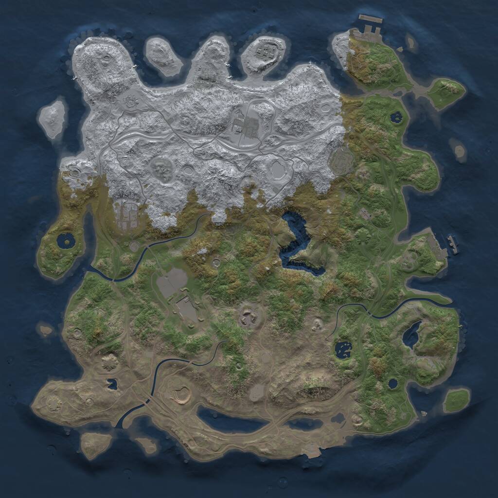 Rust Map: Procedural Map, Size: 4250, Seed: 1459604300, 14 Monuments