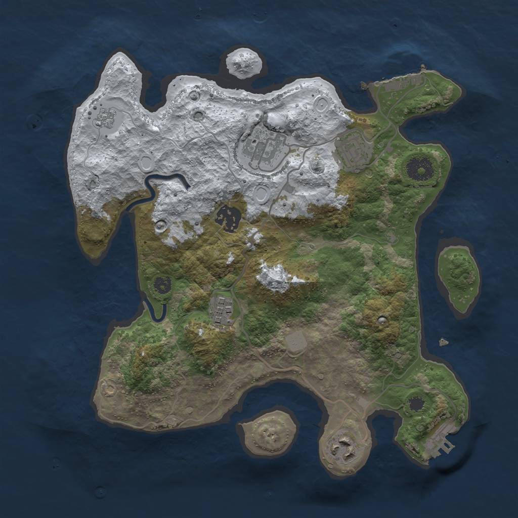 Rust Map: Procedural Map, Size: 3000, Seed: 449408, 13 Monuments