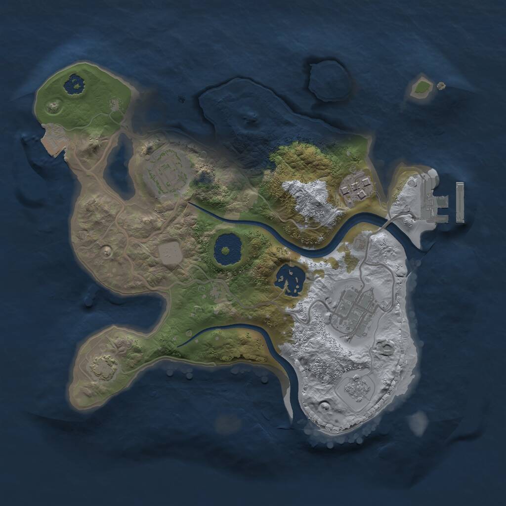 Rust Map: Procedural Map, Size: 2500, Seed: 1695533110, 8 Monuments