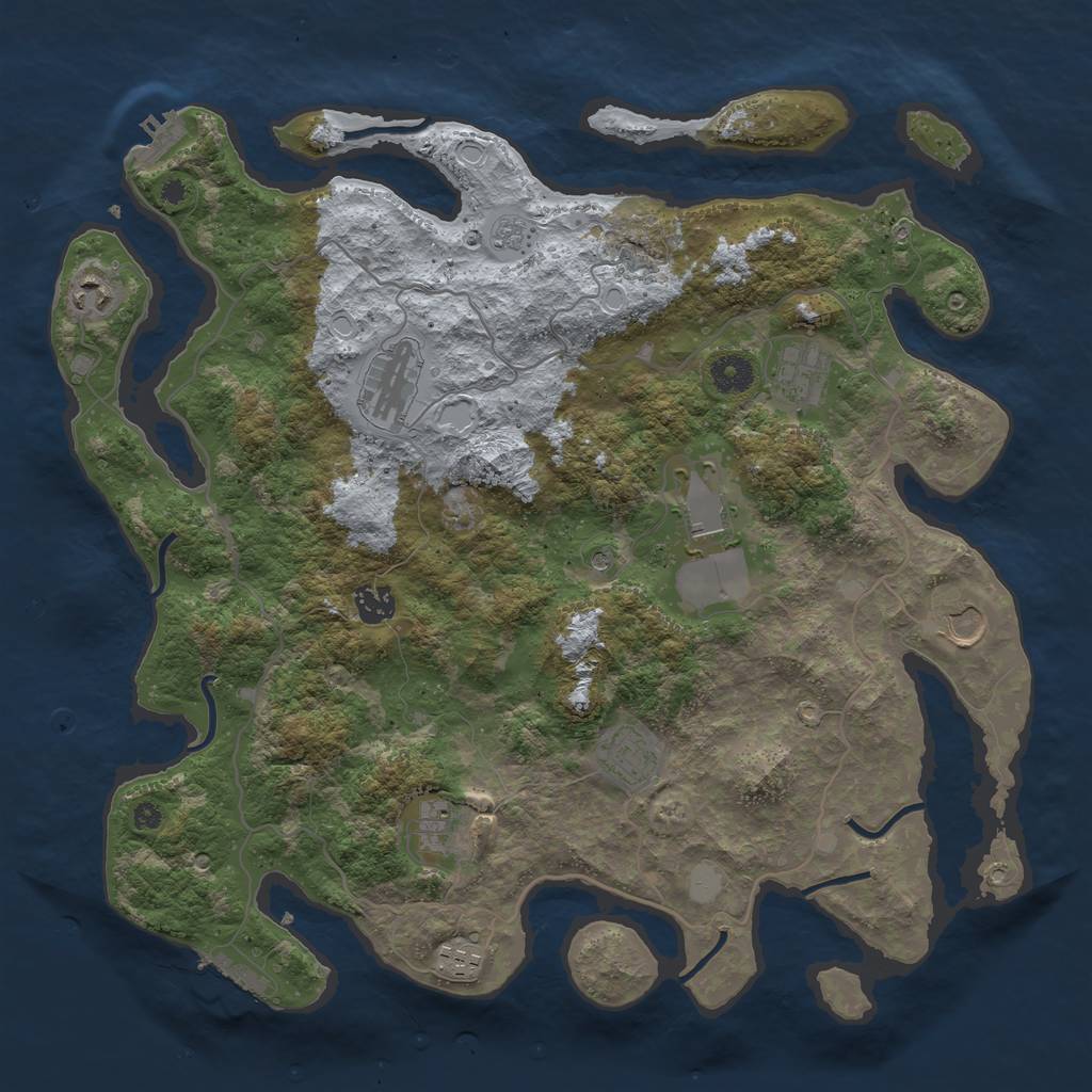 Rust Map: Procedural Map, Size: 4000, Seed: 150661538, 18 Monuments