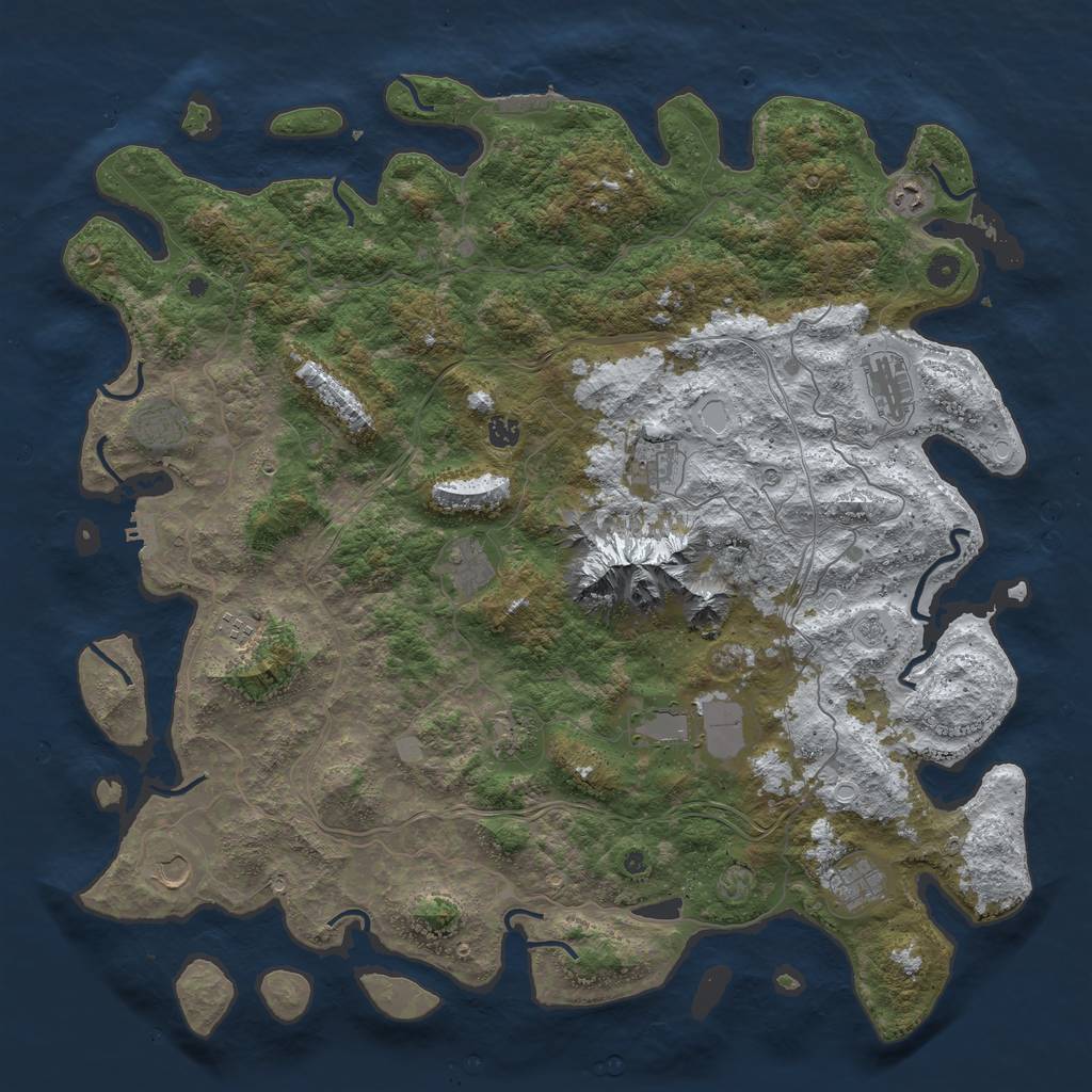 Rust Map: Procedural Map, Size: 5000, Seed: 58771, 20 Monuments