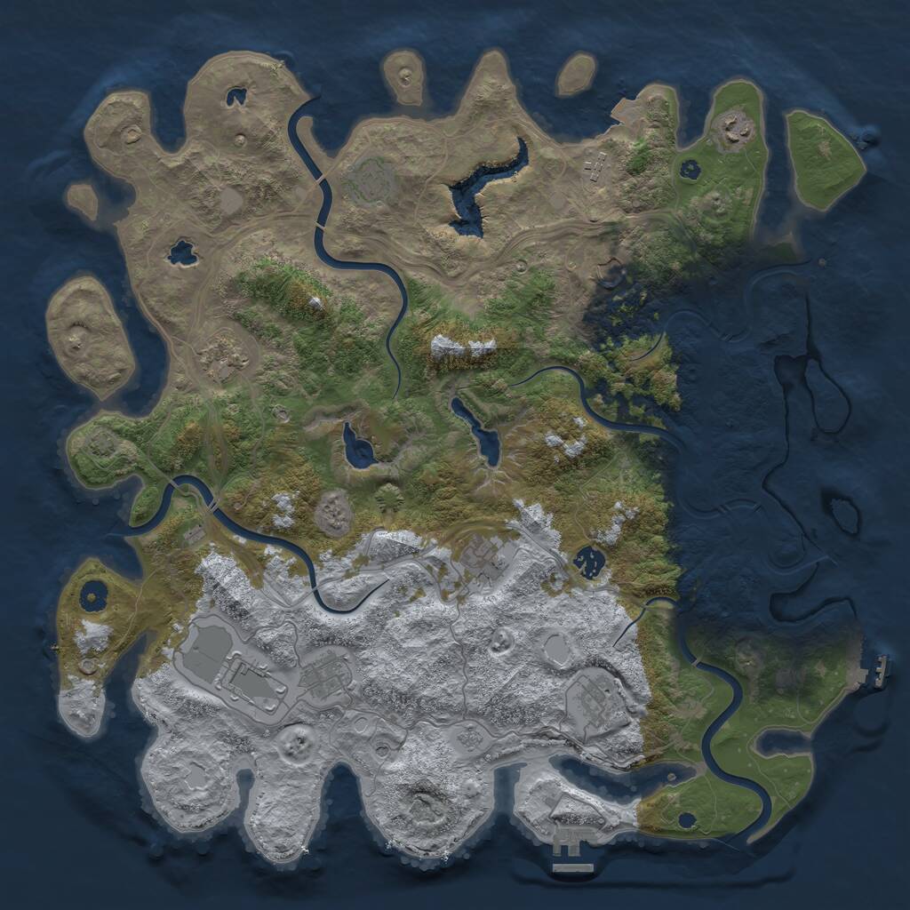 Rust Map: Procedural Map, Size: 4500, Seed: 72178110, 16 Monuments