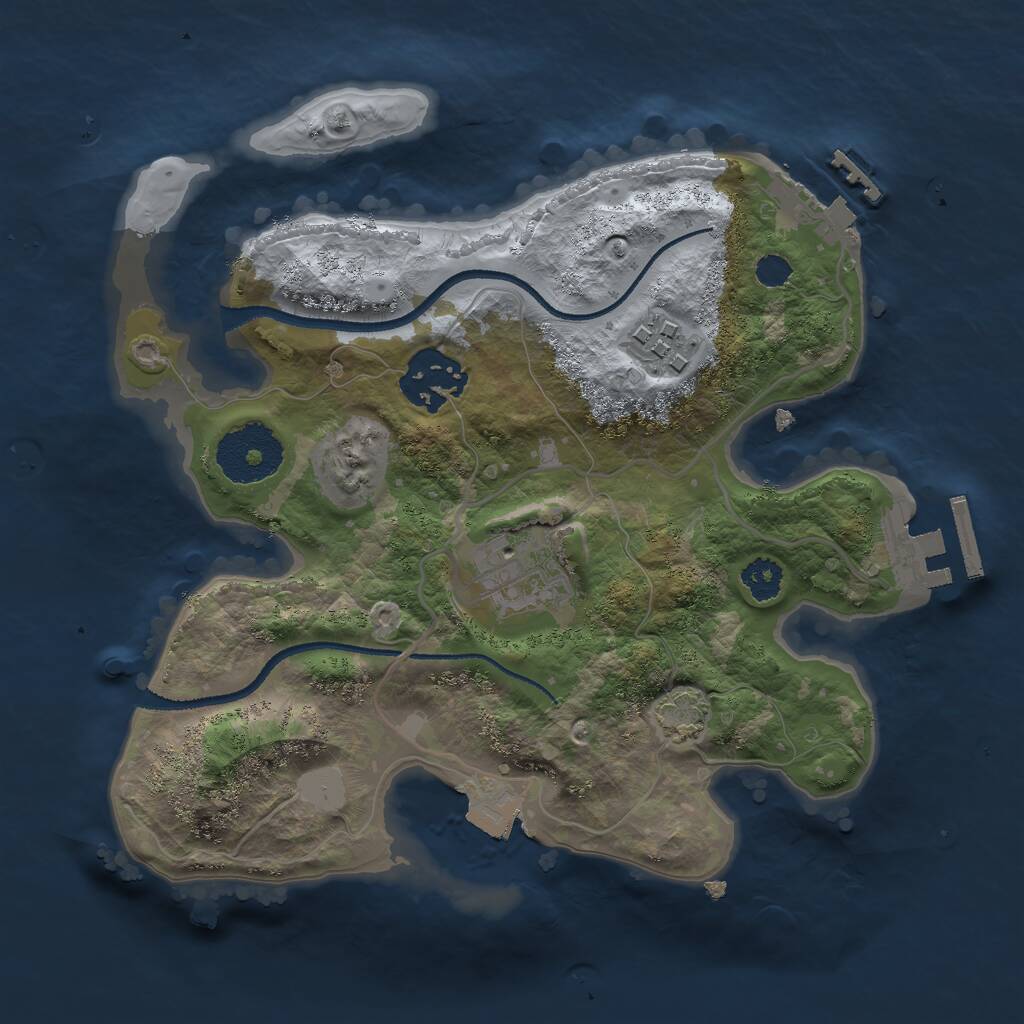 Rust Map: Procedural Map, Size: 2500, Seed: 109, 7 Monuments