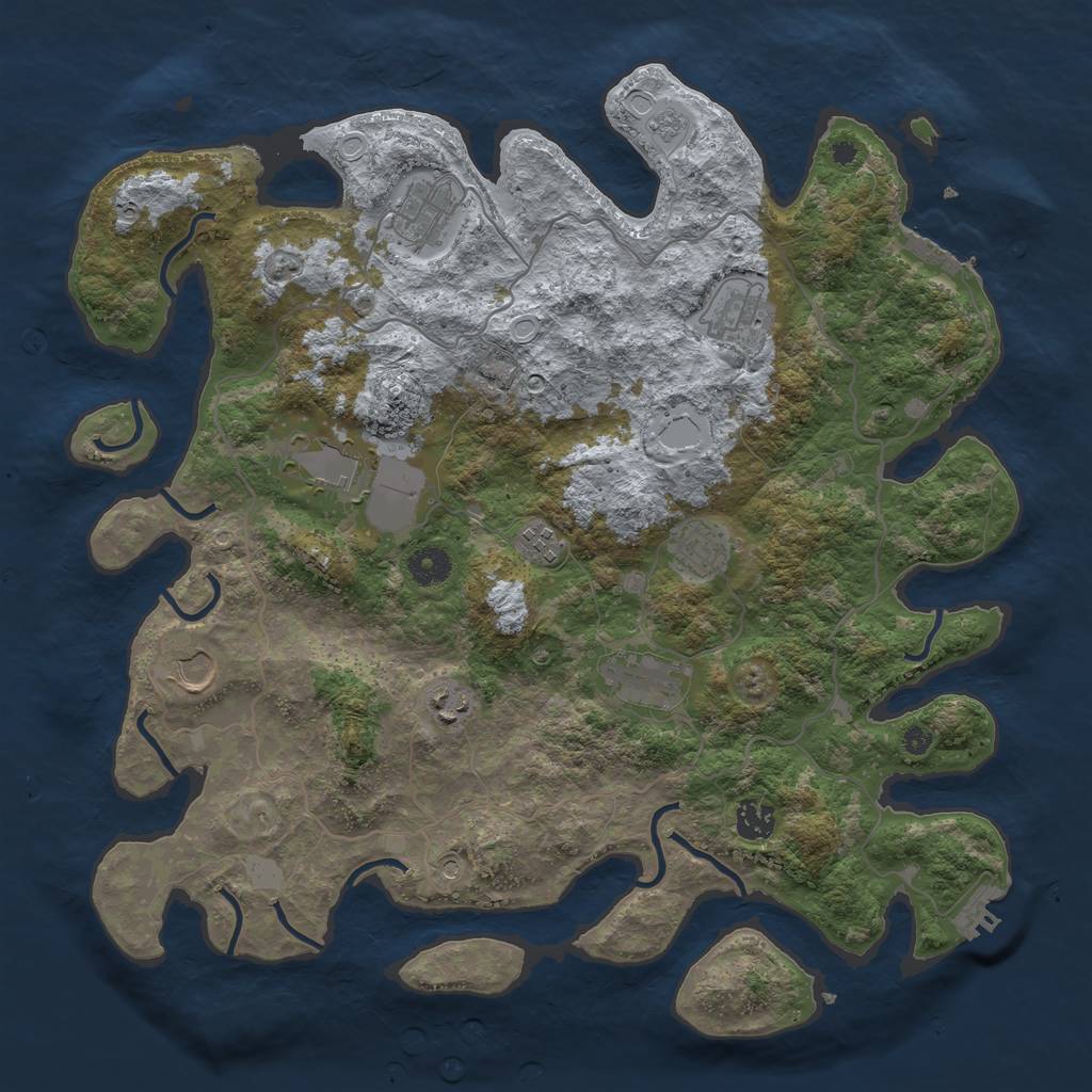Rust Map: Procedural Map, Size: 4000, Seed: 96601572, 18 Monuments